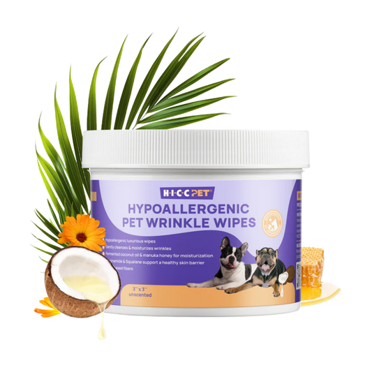 HICC Pet® Wrinkle Wipes for Dogs & Cats — 100pcs (Unscented)