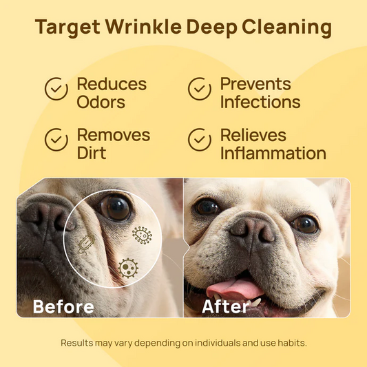 HICC Pet® Wrinkle Wipes for Dogs & Cats — 100pcs (Unscented)
