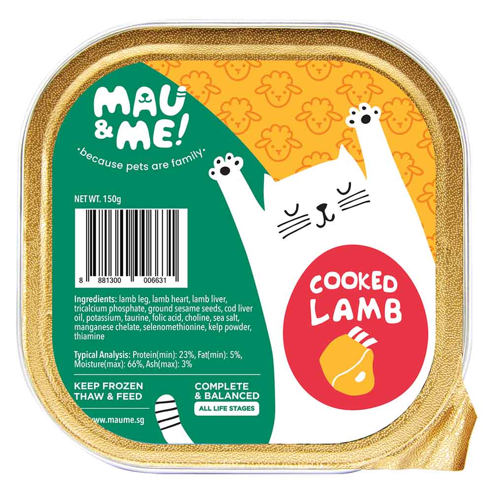 Mau&Me Cooked Lamb Fresh Frozen Cat Food 150g