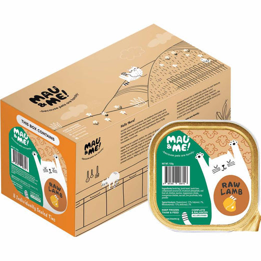 Mau&Me Raw Lamb Fresh Frozen Cat Food 1.2kg (8 x 150g)