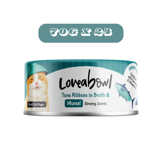 Loveabowl Cat Tuna Ribbons & Mussel in Broth 70g