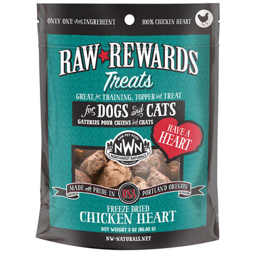 Northwest Naturals Dogs & Cats Raw Rewards Chicken Heart Treats 3oz | 10oz