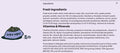 Ingredients and vitamins & minerals list for Notti Allergy Care Duck & Salmon dog food