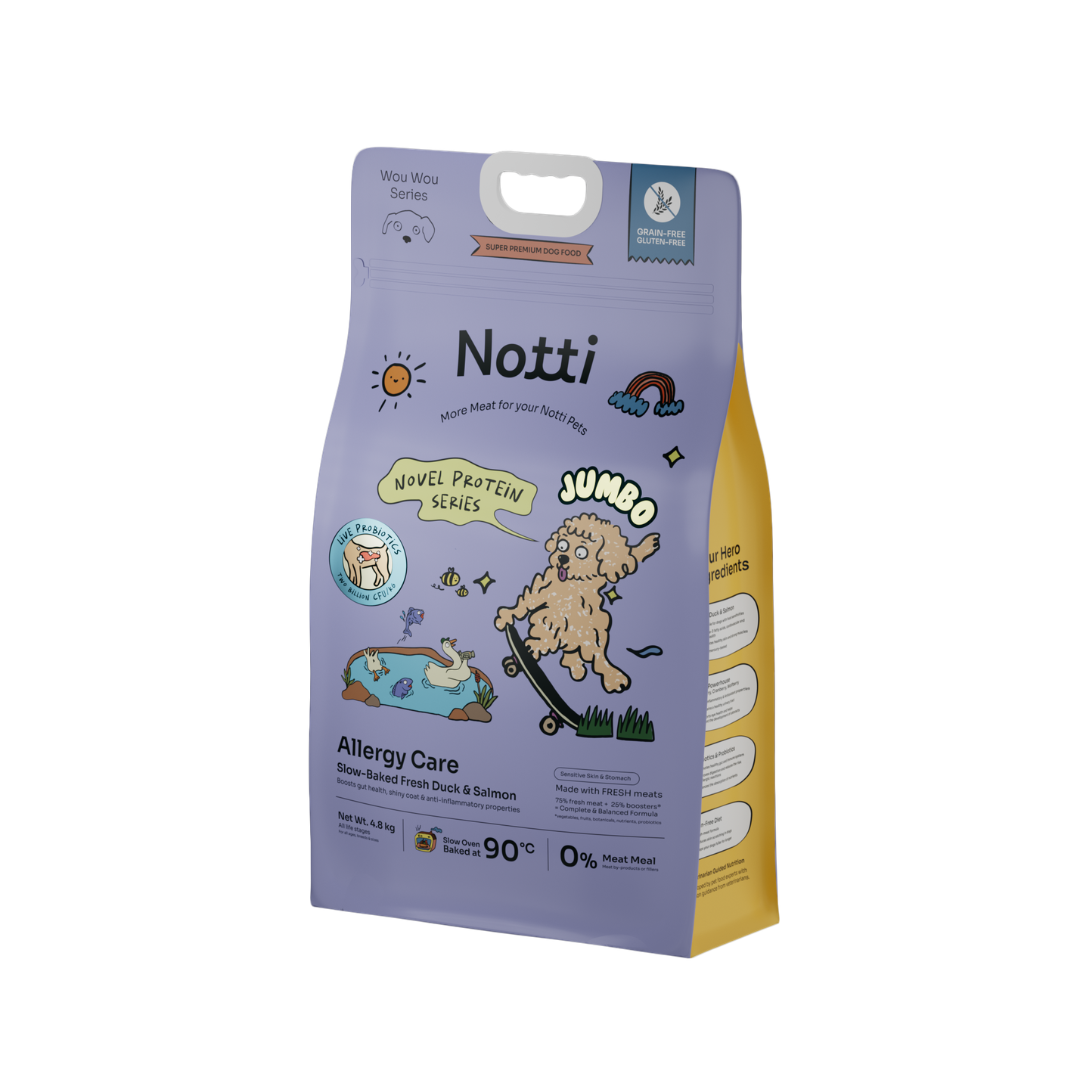 Notti Allergy Care Slow-Baked Fresh Duck & Salmon dog food, 4.8kg Jumbo bag