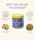 What's in a scoop of Notti Issues Being Calm — L-tryptophan, L-theanine, L-tyrosine, KSM-66 ashwagandha and valerian root