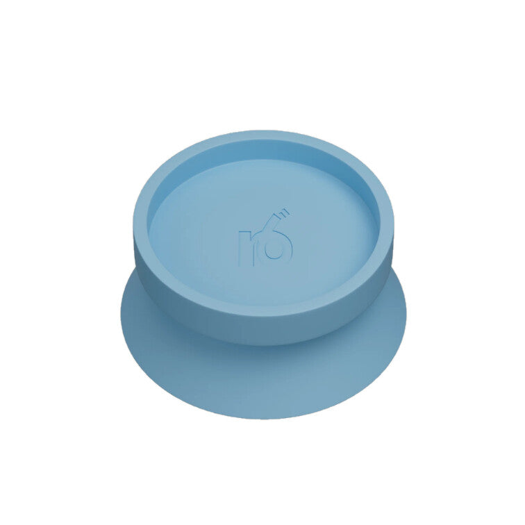 Notti Living 001 pet food bowl stand in Daydream, a raised blue stand with a wide non-slip base and embossed Notti Living logo