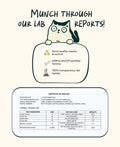 Notti Plaque Control Dental Crunch lab certificate of analysis: 20.1% crude protein, 7.5% fat, 7.4% moisture, 3,319 kcal/kg