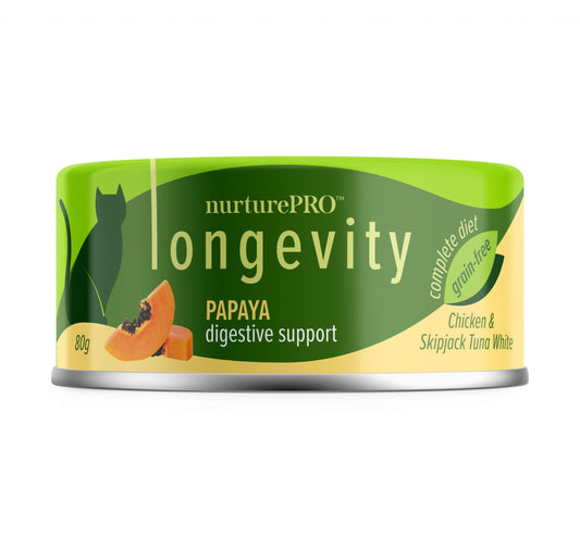 Nurture Pro Longevity Chicken & Skipjack Tuna Cat Wet Food (Papaya) 80g / Can | 24 Cans / Carton