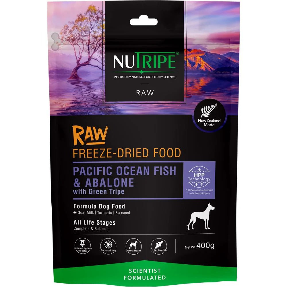 Nutripe Dog Raw Freeze-Dried Pacific Ocean Fish & Abalone with Green Tripe 400g