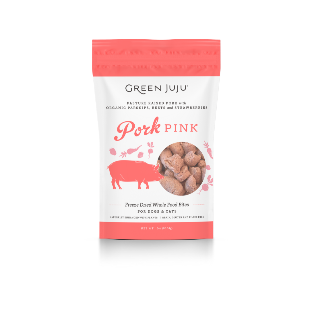 Green Juju Pink Pork Freeze Dried Toppers 3oz | 7.5oz
