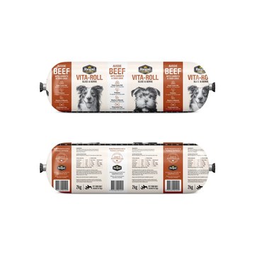 Regal Beef with Carrot and Couscous frozen roll dog food 2kg packaging