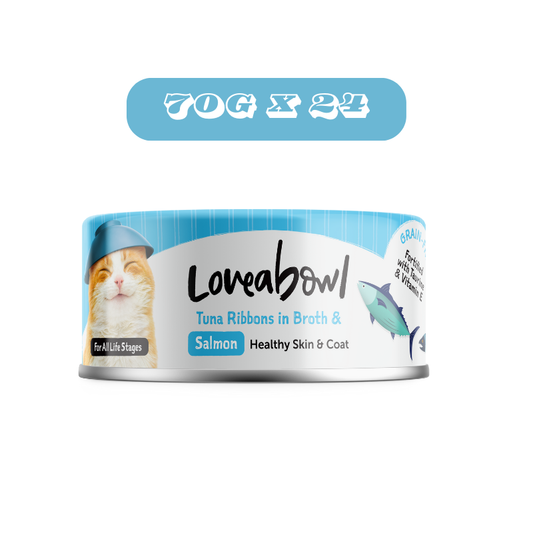 Loveabowl Cat Tuna Ribbons & Salmon in Broth