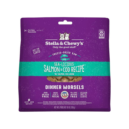 Stella & Chewy's Cat Freeze Dried Dinner Morsels - Sea-Licious Salmon & Cod 8oz | 18oz