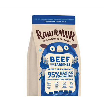 Raw Rawr Beef and Sardines Freeze-dried Raw Diet 350g (Healthy Skin & Coat)
