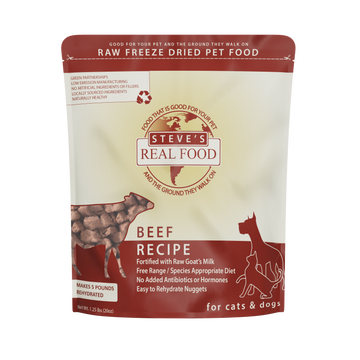 Steve's Real Food Freeze-Dried Beef Nuggets for Dogs & Cats 20oz - available at Pawmrkt Singapore
