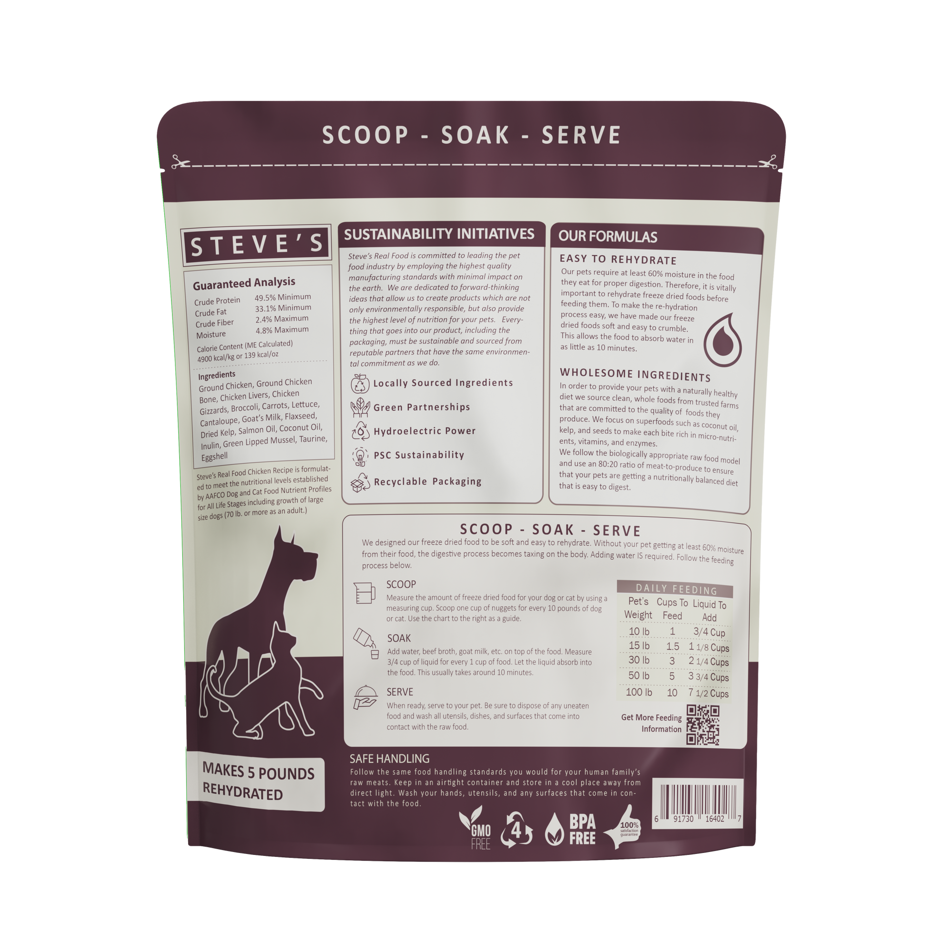 Steve's Real Food Freeze-Dried Chicken Nuggets for Dogs & Cats -Feeding information - Pawmrkt Singapore
