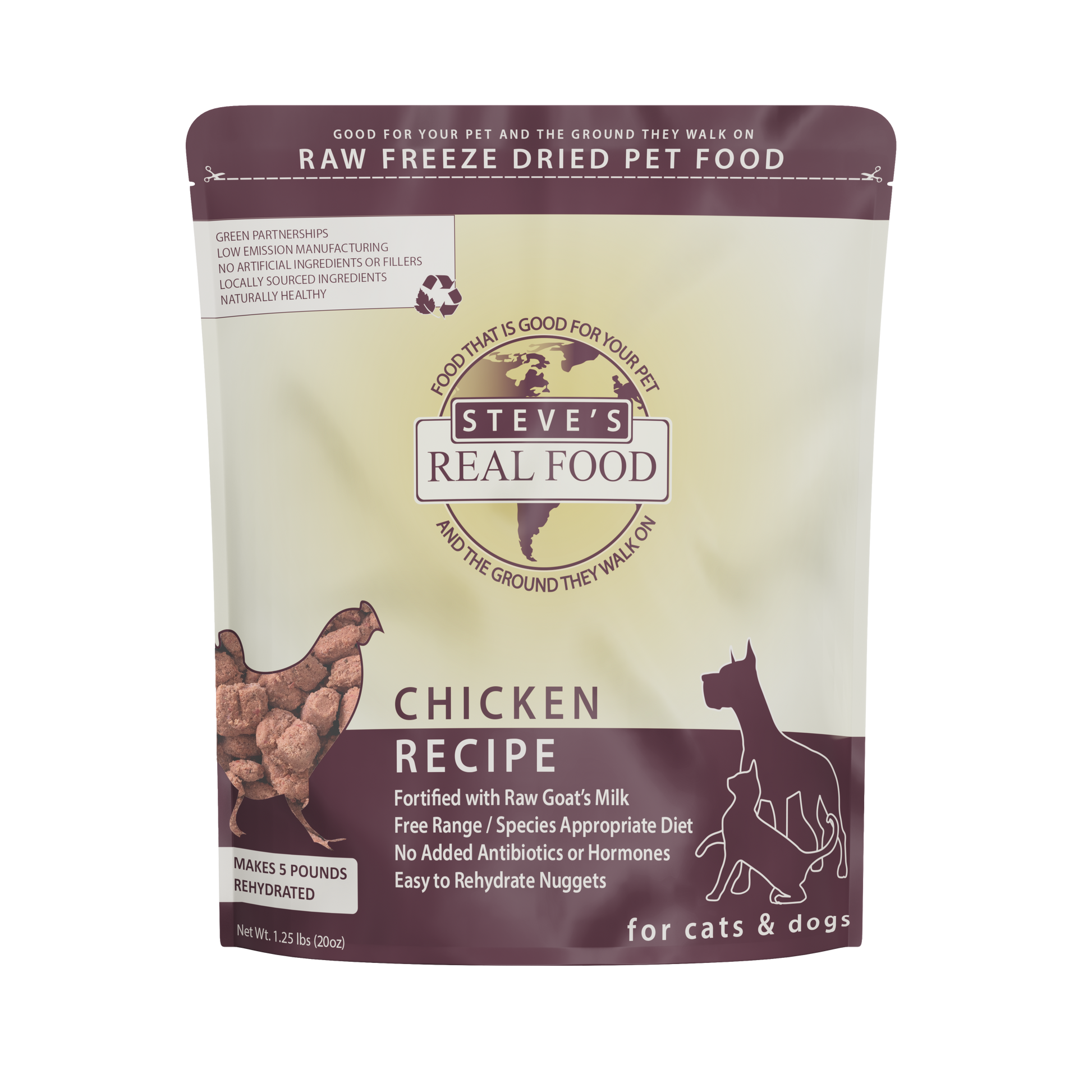 Steve's Real Food Freeze-Dried Chicken Nuggets for Dogs & Cats 20oz - available at Pawmrkt Singapore

