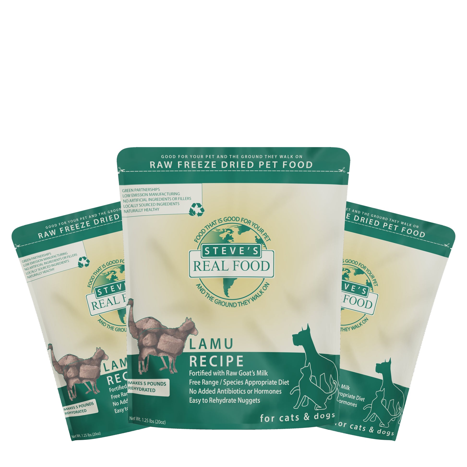 Steve's Real Food Freeze-Dried Lamu (Lamb) Nuggets for Dogs & Cats Bundle 3x20oz - Pawmrkt Singapore