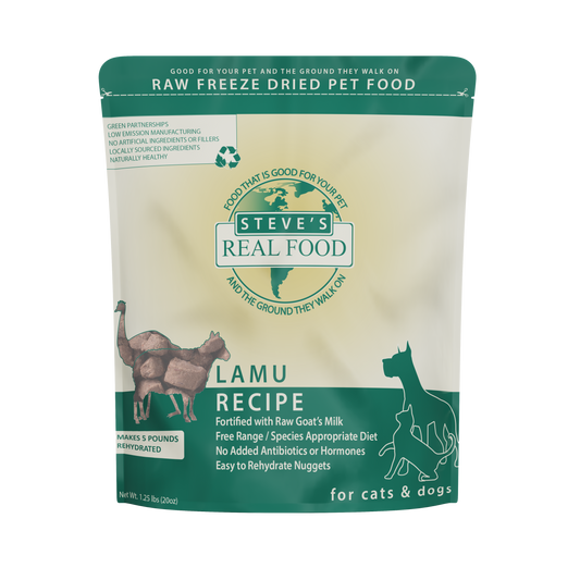 Steve's Real Food Freeze-Dried Lamu (Lamb) Nuggets for Dogs & Cats 20oz - available at Pawmrkt Singapore
