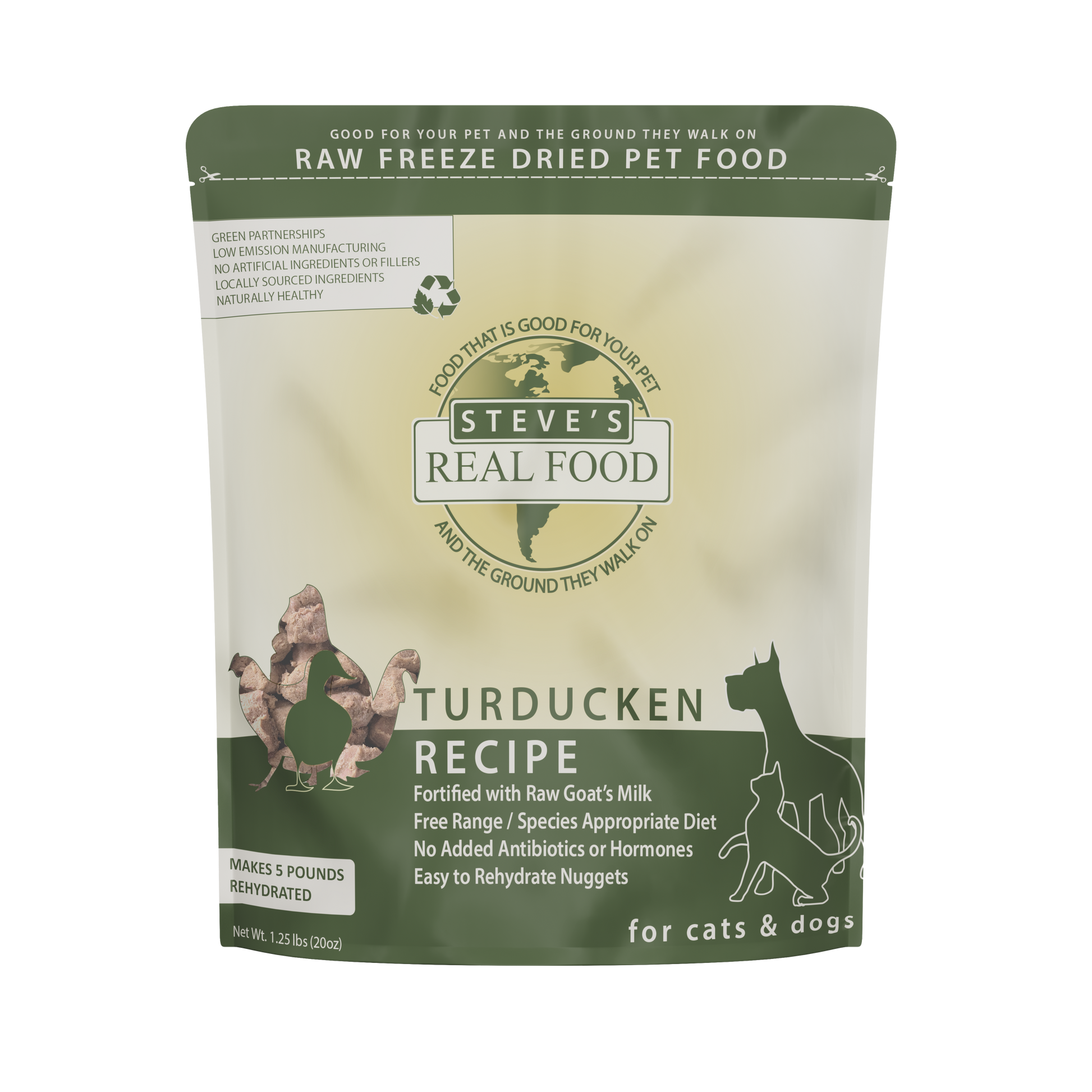 Steve's Real Food Freeze-Dried Turducken Nuggets for Dogs & Cats 20oz - available at Pawmrkt Singapore