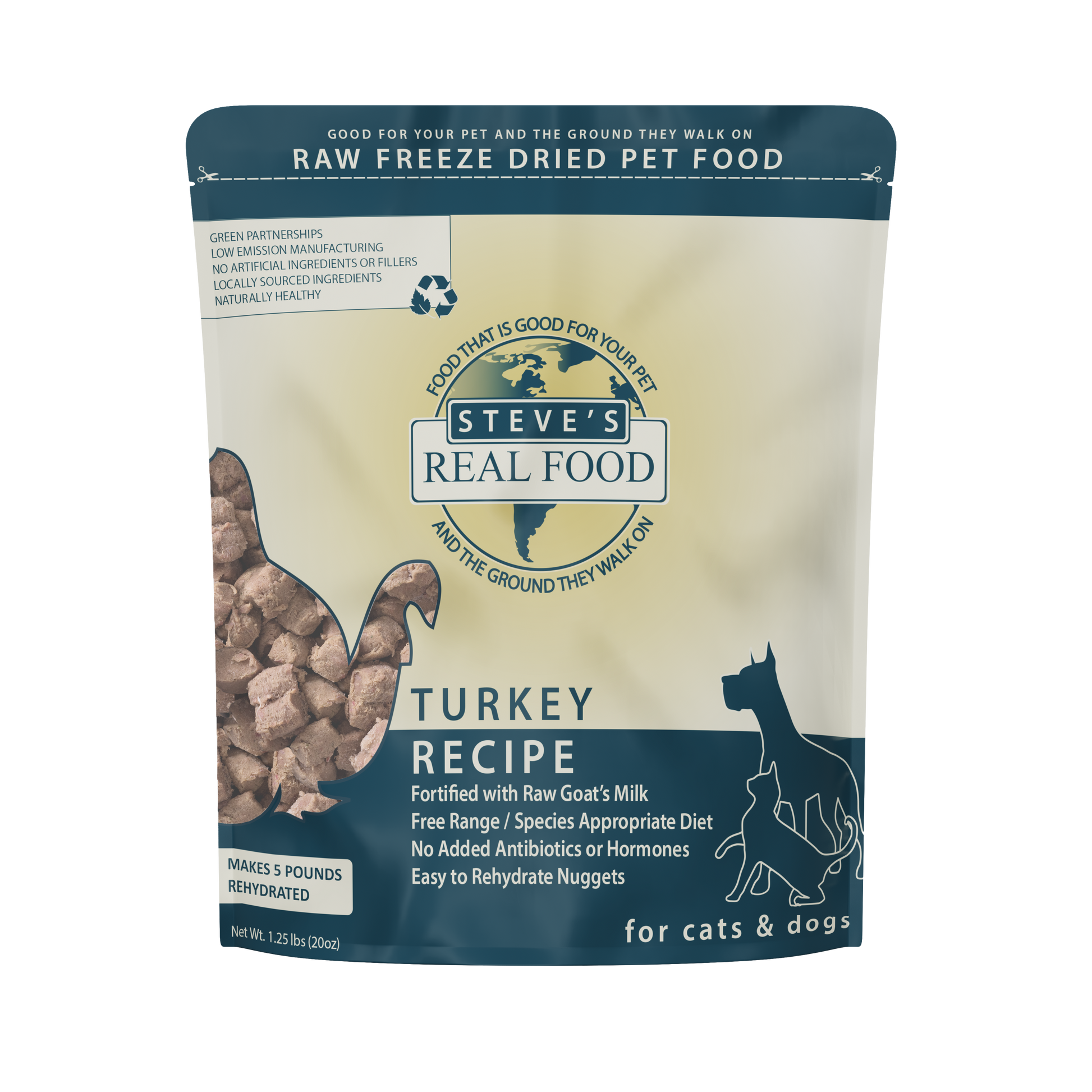 Steve's Real Food Freeze-Dried Turkey Nuggets for Dogs & Cats 20oz - available at Pawmrkt Singapore
