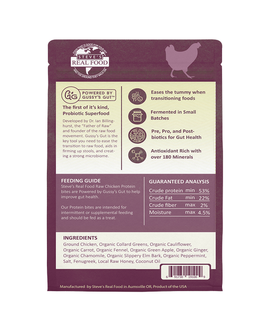 Steve's Real Food Freeze-Dried Chicken Protein Bites for Dogs & Cats 4oz  - feeding information - Pawmrkt Singapore
