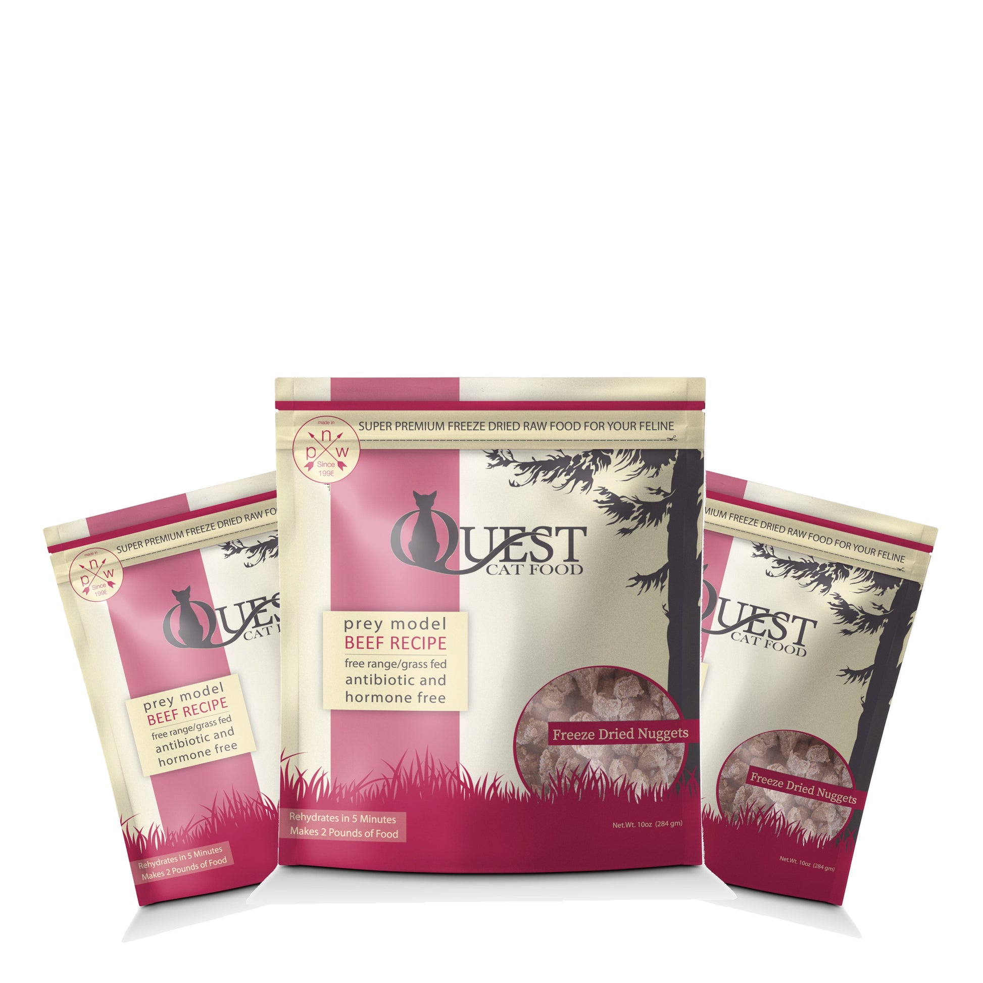 Steve's Real Food Quest Freeze-Dried Beef Bite Size Nuggets for Cats Bundle 3x10oz - Pawmrkt Singapore

