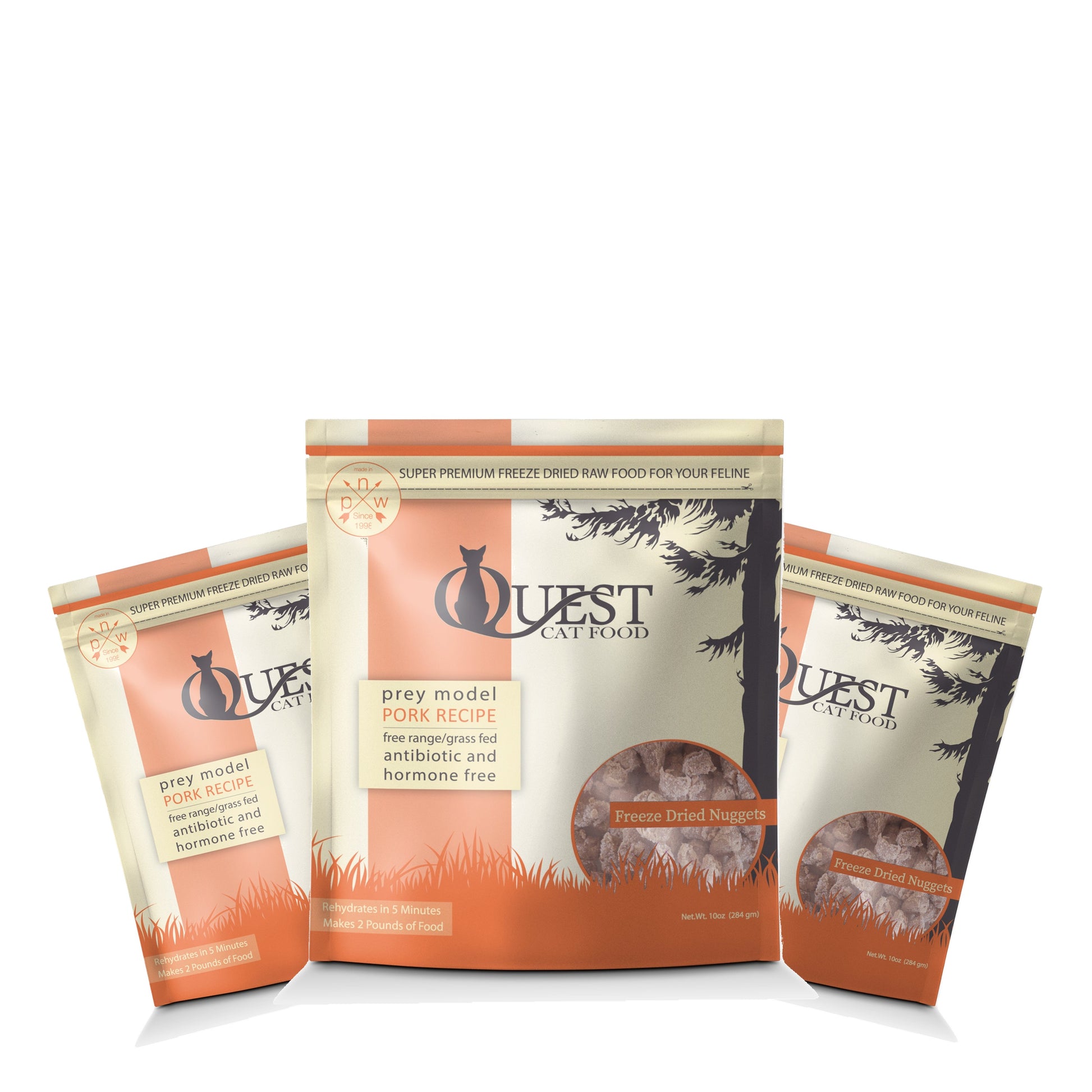 Steve's Real Food Quest Freeze-Dried Pork Bite Size Nuggets for Cats Bundle 3x10oz - Pawmrkt Singapore
