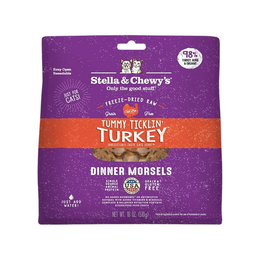 Stella & Chewy's Cat Freeze Dried Dinner Morsels - Tummy Ticklin' Turkey 8oz | 18oz