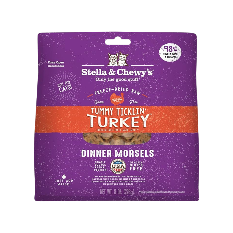 Stella & Chewy's Cat Freeze Dried Dinner Morsels - Tummy Ticklin' Turkey 8oz | 18oz
