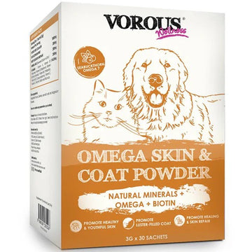 Vorous Omega Skin & Coat Powder Supplement For Cats & Dogs 90g
