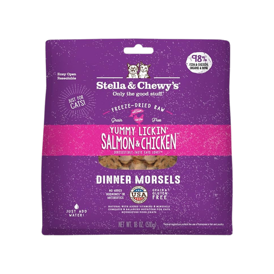 Stella & Chewy's Cat Freeze Dried Dinner Morsels - Yummy Lickin' Salmon & Chicken 8oz | 18oz