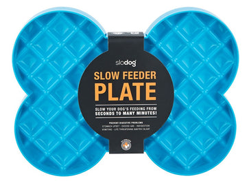 LickiMat Slodog Slow Feeder Plate Bowl Enrichment Anti-Gulp - Cyan
