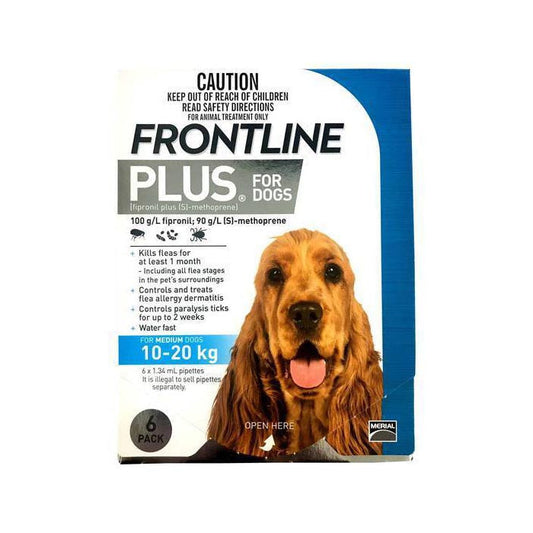 Frontline Plus Spot-On for Dogs 10 - 20kg 6pc