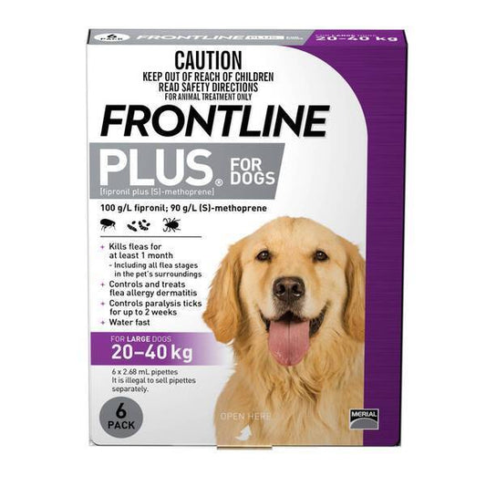 Frontline Plus Spot-On for Dogs 20 - 40kg 6pc