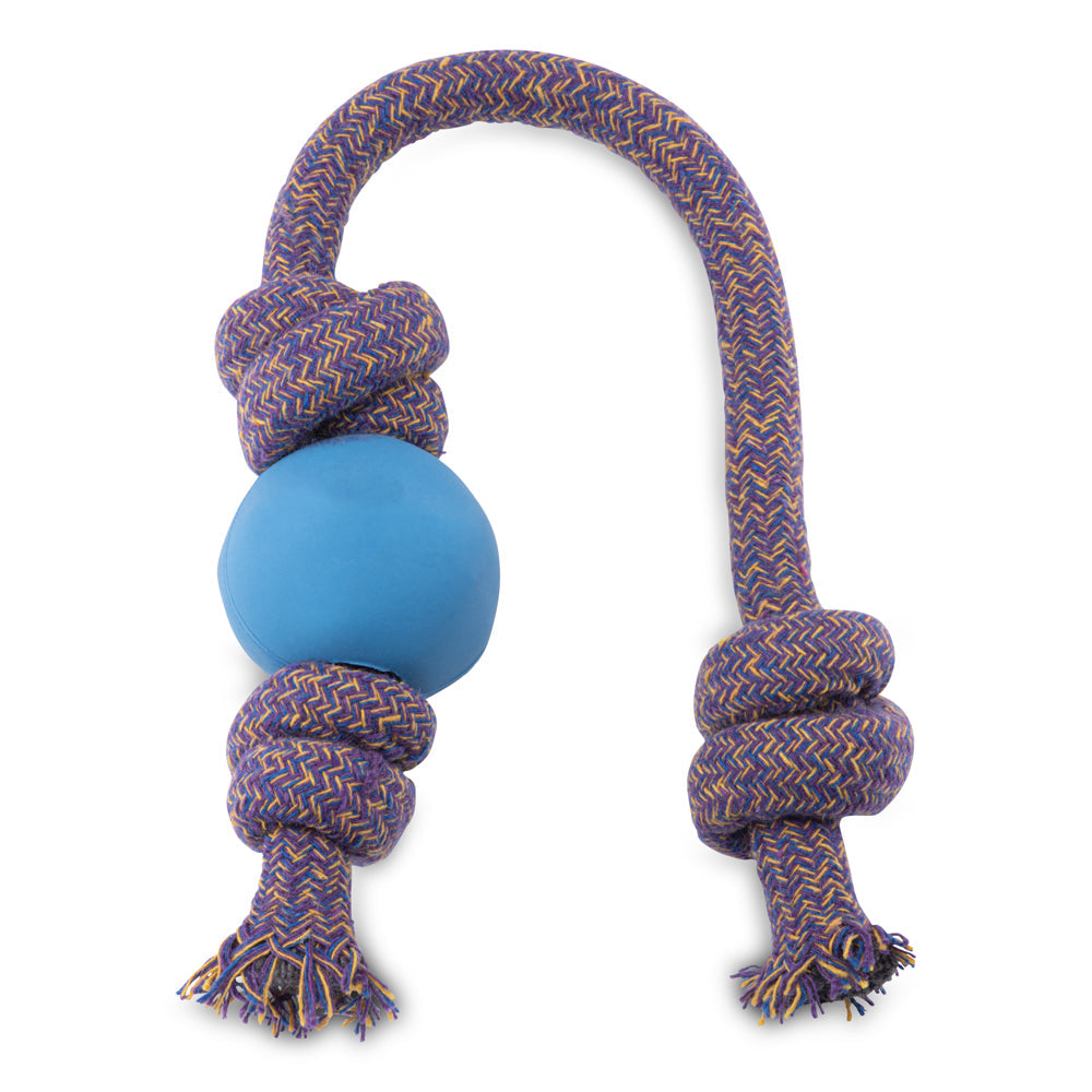 Beco Natural Rubber Ball on Rope L - Blue