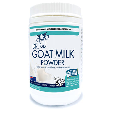 Dr. Goat Milk Powder For Cats & Dogs 7oz - With prebiotics probiotics, Calcium, Lactose Free
